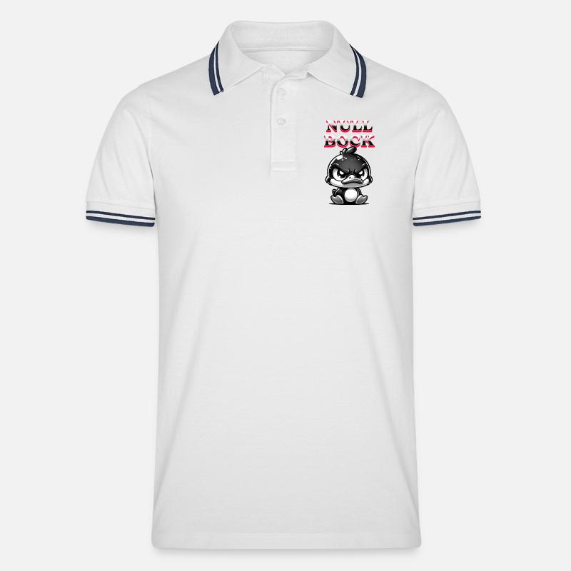 NULL BOCK - Männer Tipped Poloshirt - Weiß/Navy