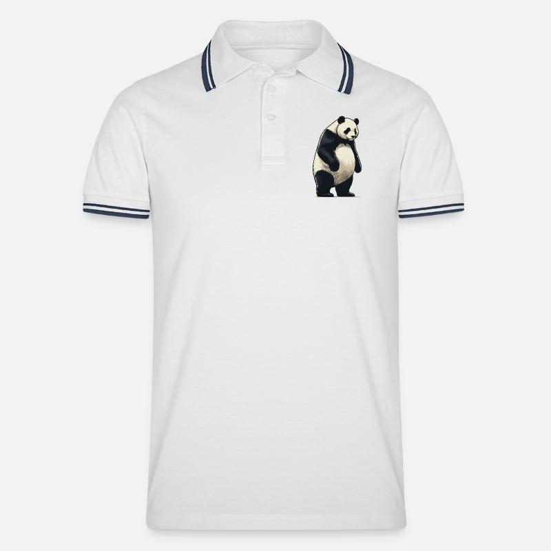 Panda - Polo tipped Homme - blanc/marine