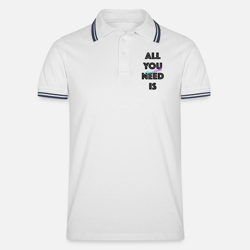 Handball Gradient Script - Männer Tipped Poloshirt - Weiß/Navy