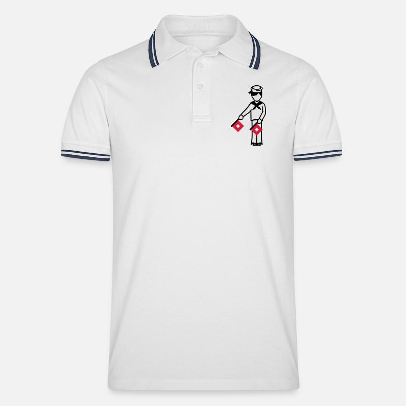 Matrose A 1 Eins Winkeralphabet - Männer Tipped Poloshirt - Weiß/Navy
