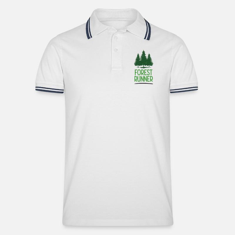 Waldläufer - Männer Tipped Poloshirt - Weiß/Navy