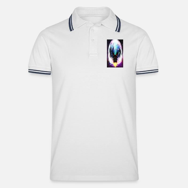 Lightning Wolf - Men's Tipped Polo Shirt - white/navy
