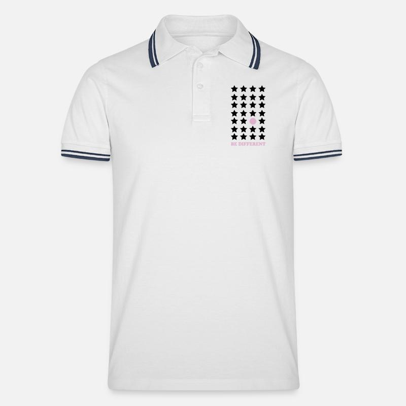 Be Different – Pastel Point Be Different - Men's Tipped Polo Shirt - white/navy