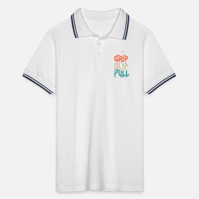 Grip Slip Pull Climbing Grunge Men's Tipped Polo Shirt