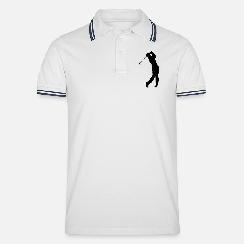 Golfer Schatten - Männer Tipped Poloshirt - Weiß/Navy