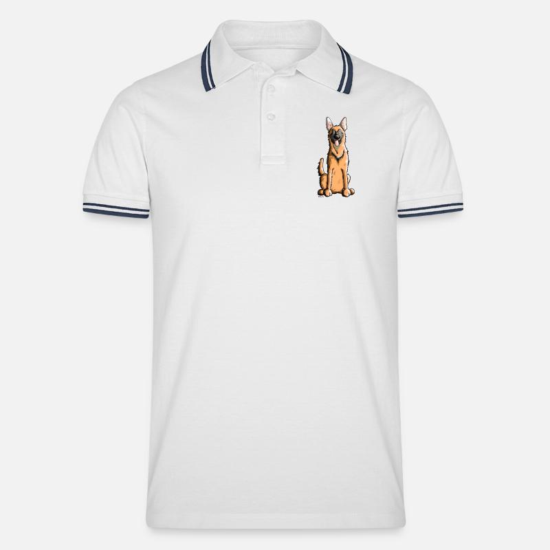 Fröhlicher Malinois - Männer Tipped Poloshirt - Weiß/Navy