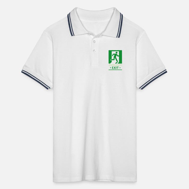 Emergency Exit Basic Green Men's Tipped Polo Shirt