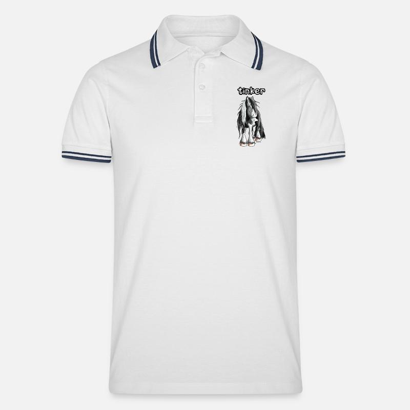 Witziger Irish Tinker - Männer Tipped Poloshirt - Weiß/Navy