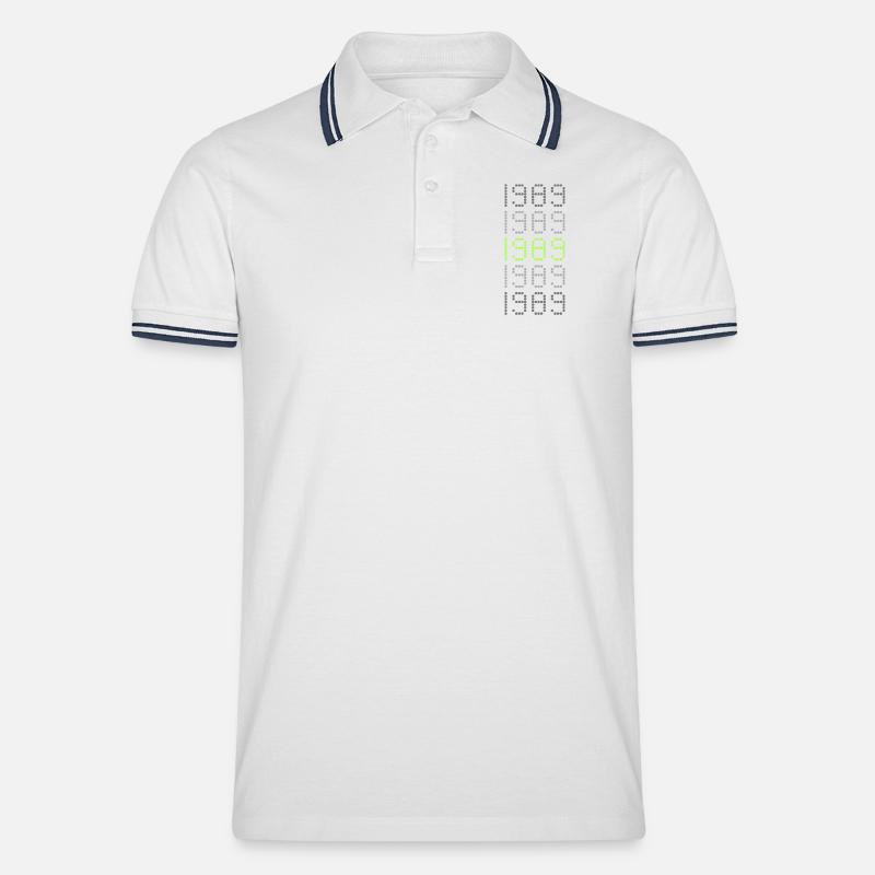 Style 1989 - Männer Tipped Poloshirt - Weiß/Navy