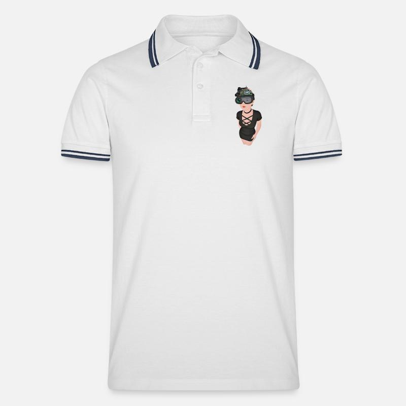 ICH BEOBACHTE DICH #2 – Geek & Sci-Fi - Männer Tipped Poloshirt - Weiß/Navy