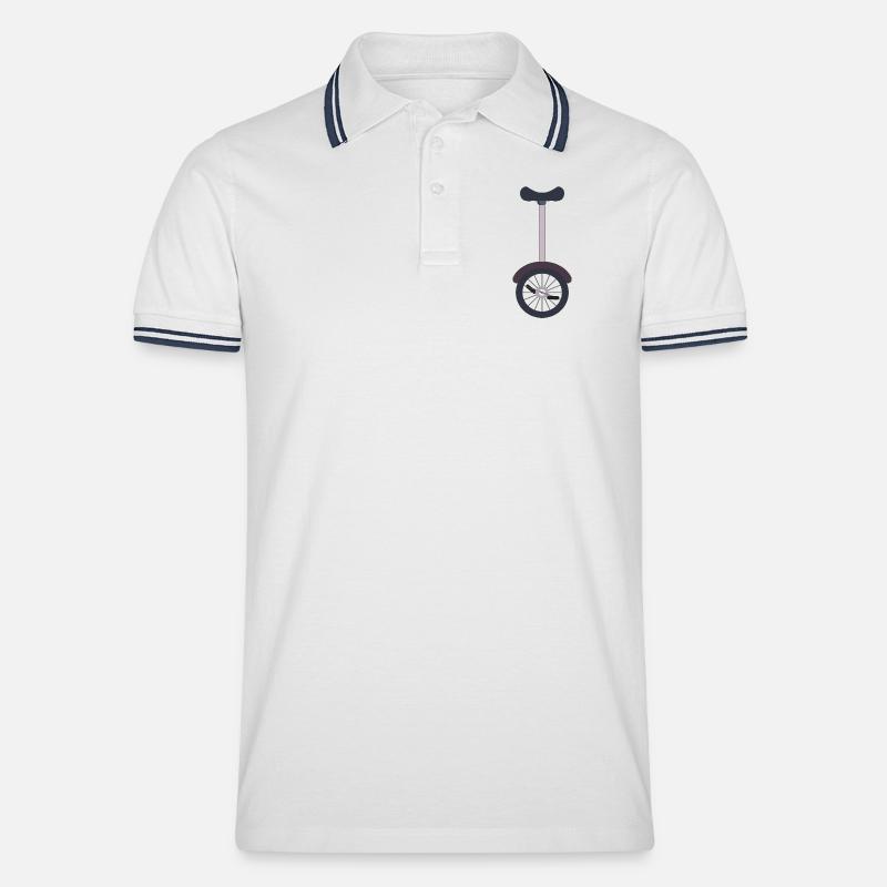 Einrad Einradfahrer - Männer Tipped Poloshirt - Weiß/Navy