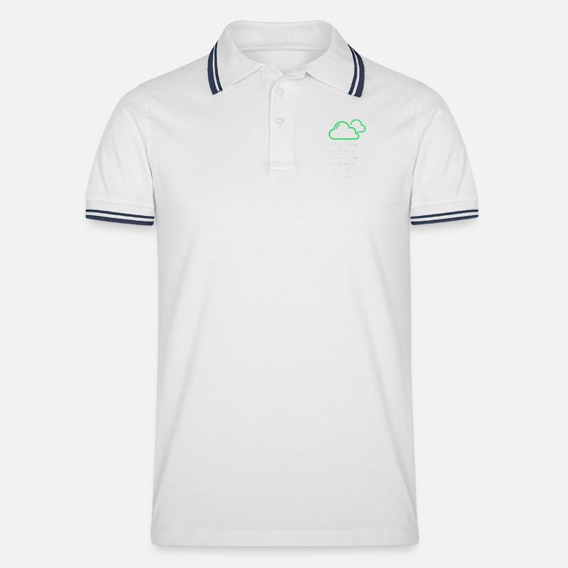 Code de pluie nuageuse - Polo tipped Homme - blanc/marine