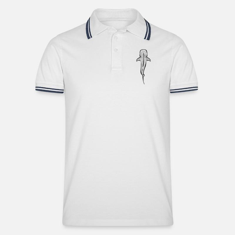 whaleshark - Männer Tipped Poloshirt - Weiß/Navy