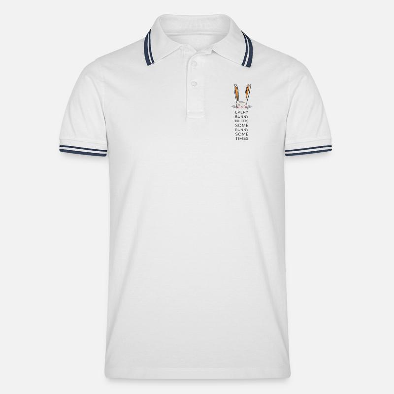 every bunny needs some bunny - Männer Tipped Poloshirt - Weiß/Navy