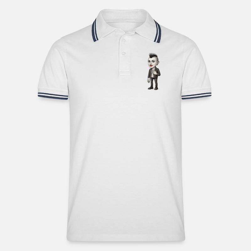 Mohawk Punker - Polo tipped Homme - blanc/marine