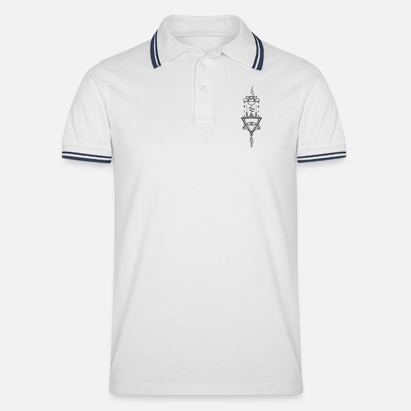 Elements Totem – Kraft der vier Energien - Männer Tipped Poloshirt - Weiß/Navy