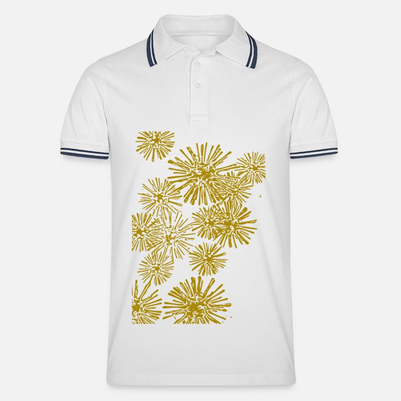 abstraktes Muster Bakterien - Männer Tipped Poloshirt - Weiß/Navy