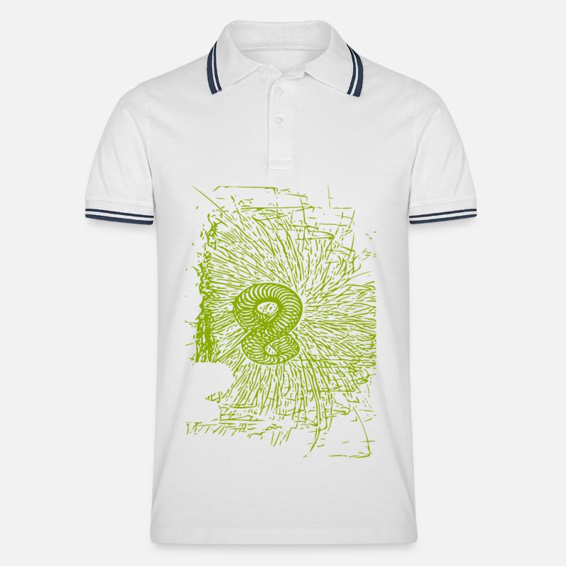 Conception abstraite - Polo tipped Homme - blanc/marine
