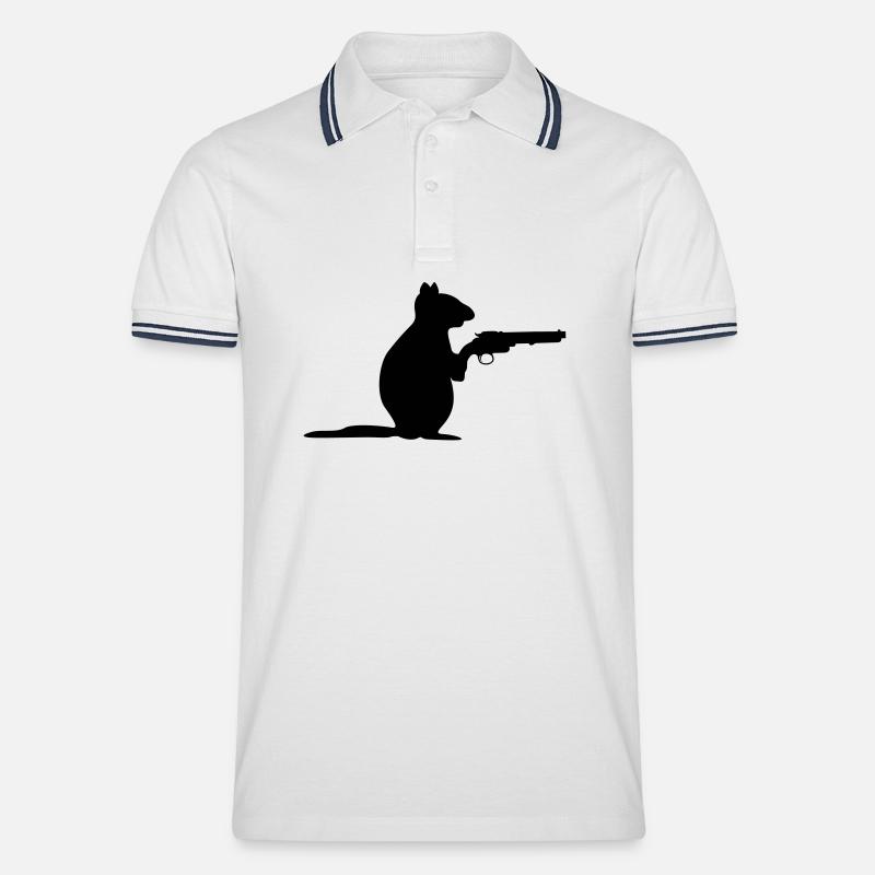 Nager lustig - Männer Tipped Poloshirt - Weiß/Navy