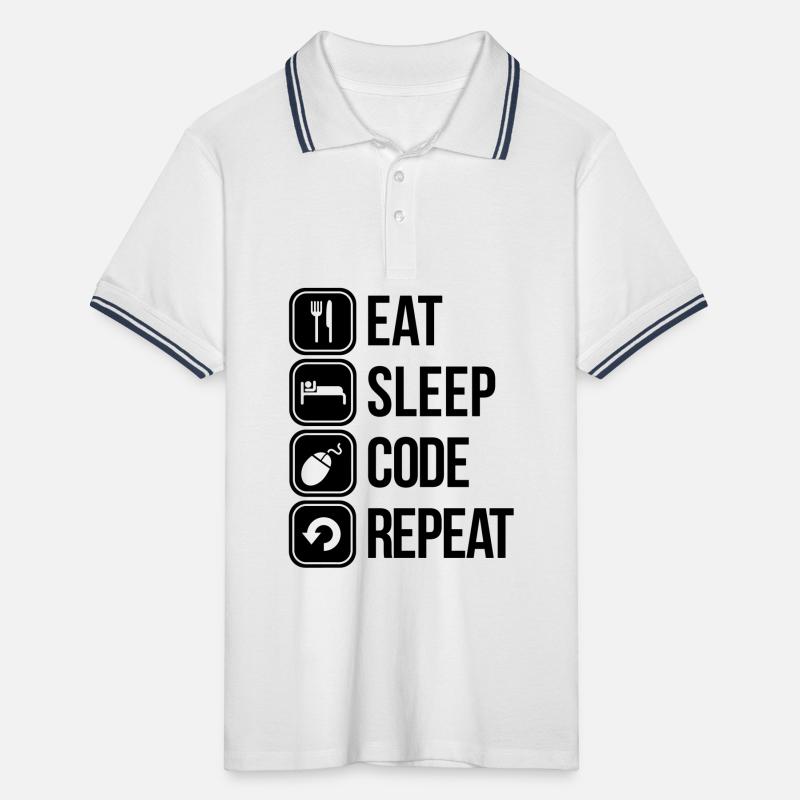 eat sleep code Polo tipped Homme