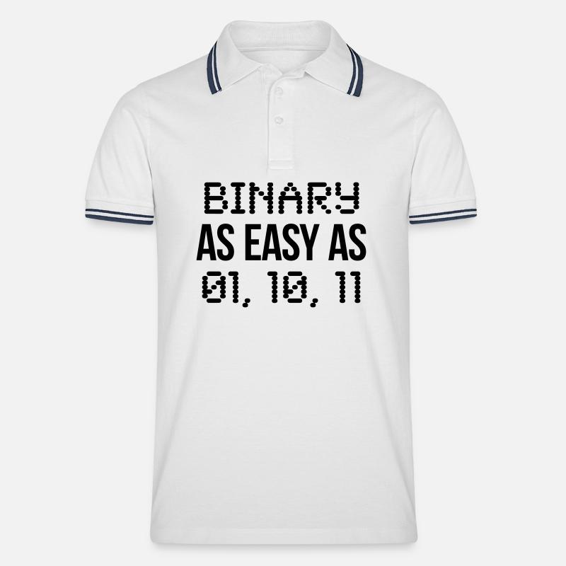 binary - Männer Tipped Poloshirt - Weiß/Navy