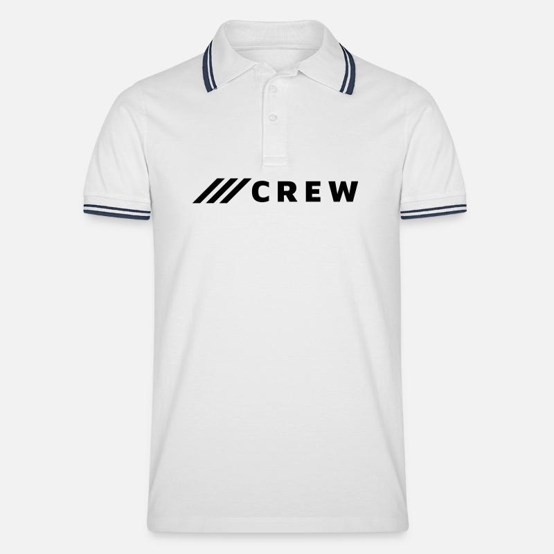 CREW - Männer Tipped Poloshirt - Weiß/Navy