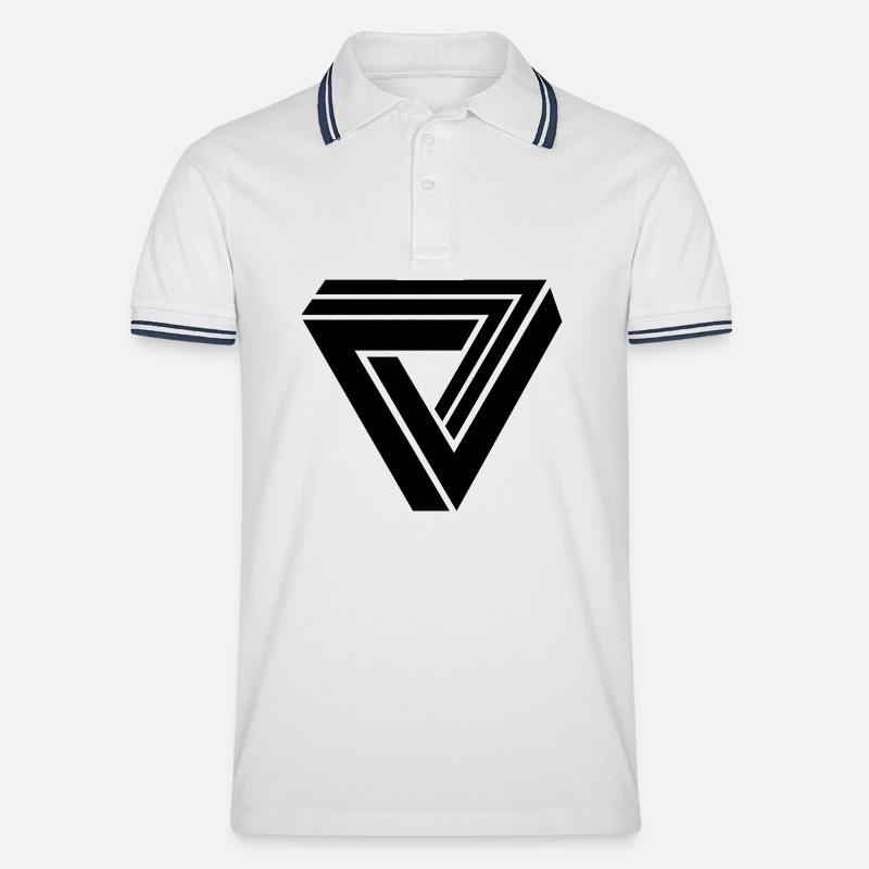 Dreieck - Männer Tipped Poloshirt - Weiß/Navy