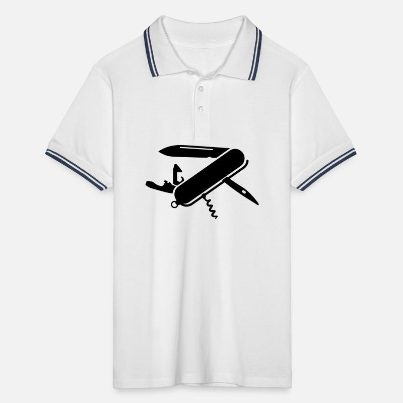 army knife Men's Tipped Polo Shirt