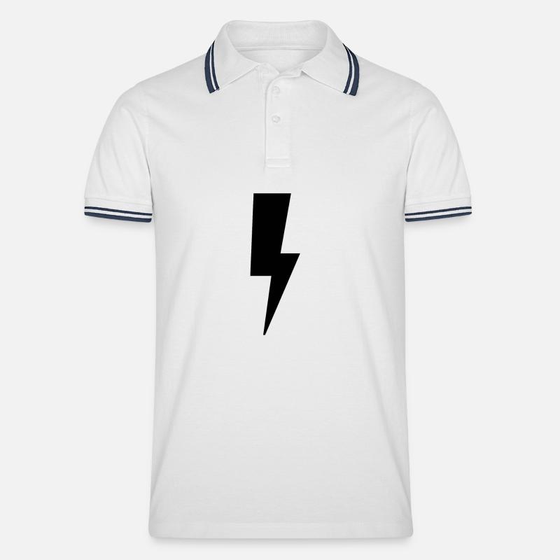 Blitz - Logo - Männer Tipped Poloshirt - Weiß/Navy