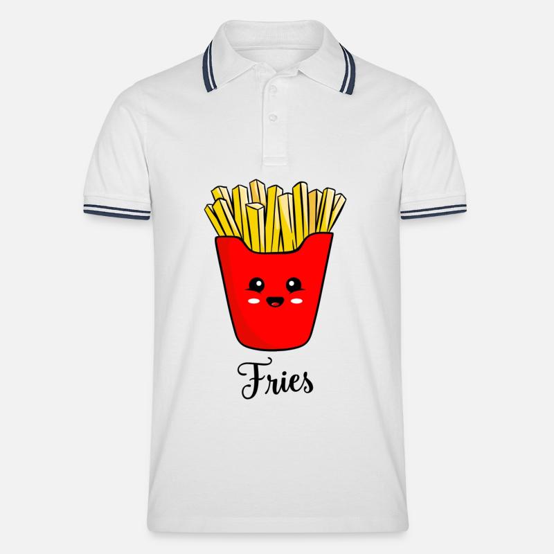 Frites mignonnes - Polo tipped Homme - blanc/marine