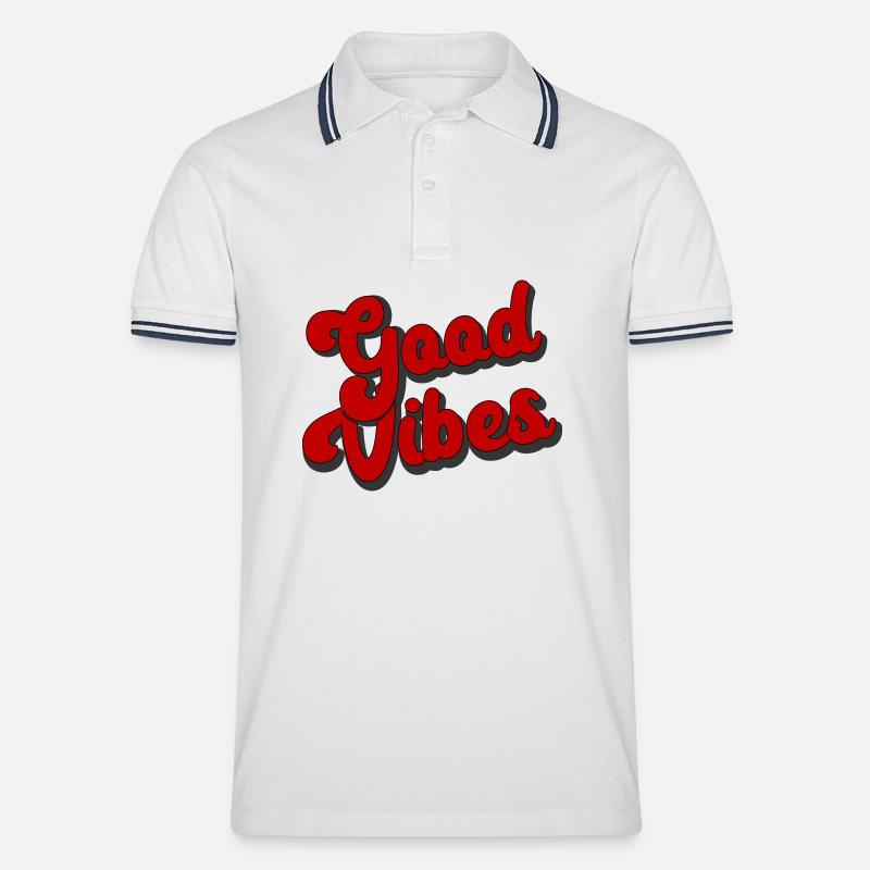 Style Retro Design - Männer Tipped Poloshirt - Weiß/Navy