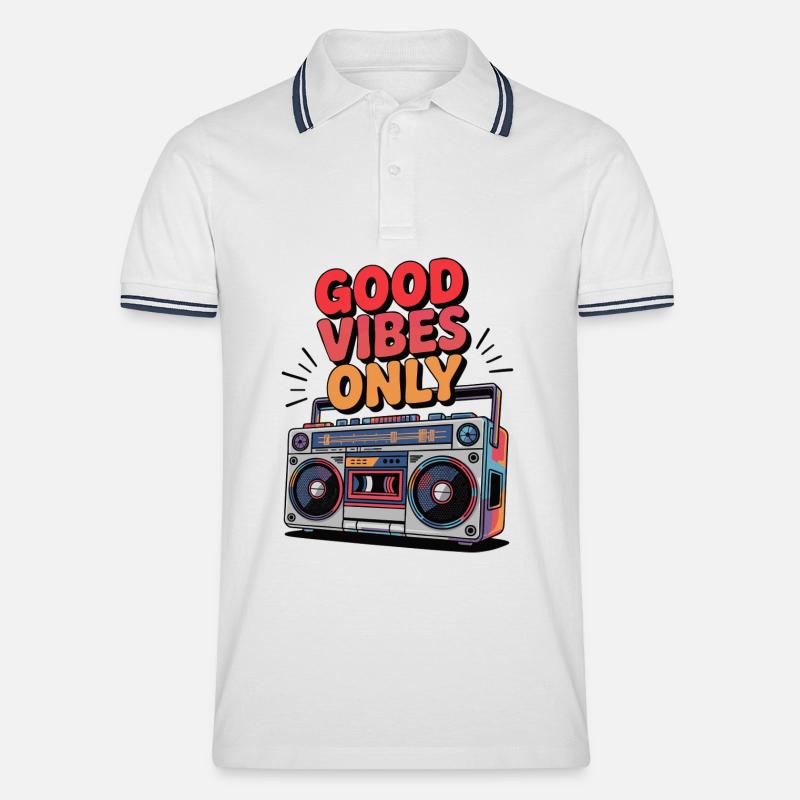 Nur gute Stimmung - Männer Tipped Poloshirt - Weiß/Navy
