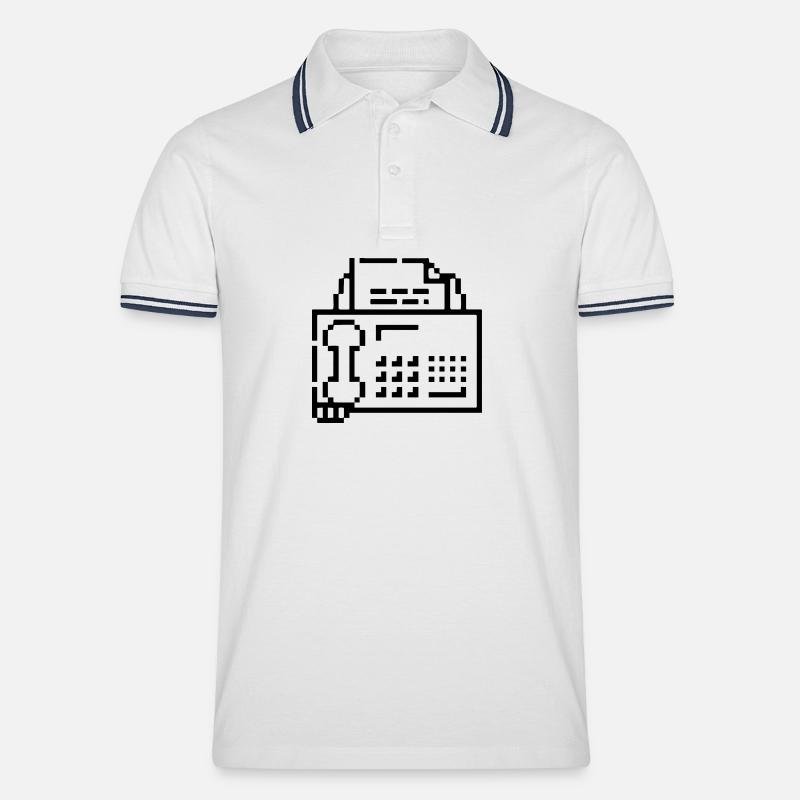 Fax (Mac OS 7) - Männer Tipped Poloshirt - Weiß/Navy