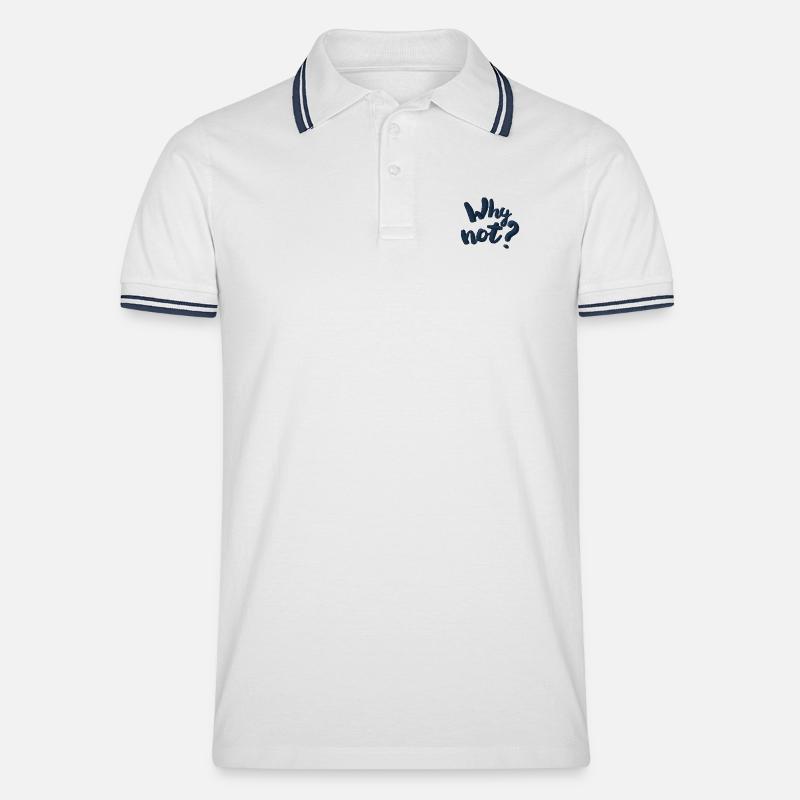 Warum nicht? bestickt - Männer Tipped Poloshirt - Weiß/Navy