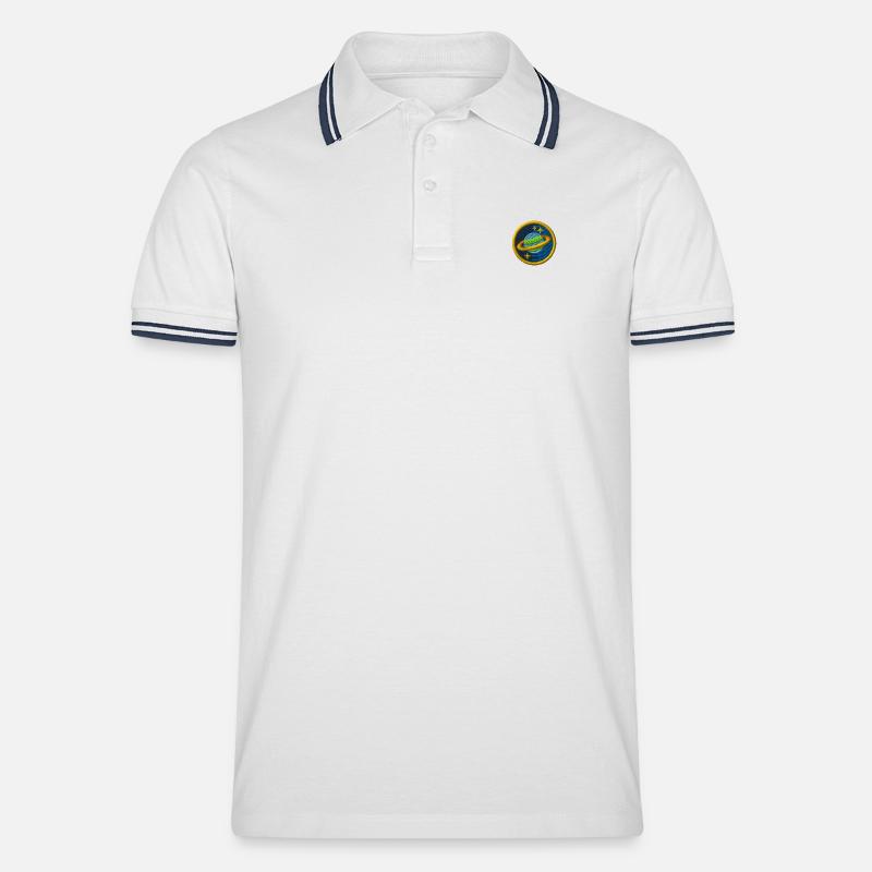 Saturno - Polo per uomo - bianco/navy