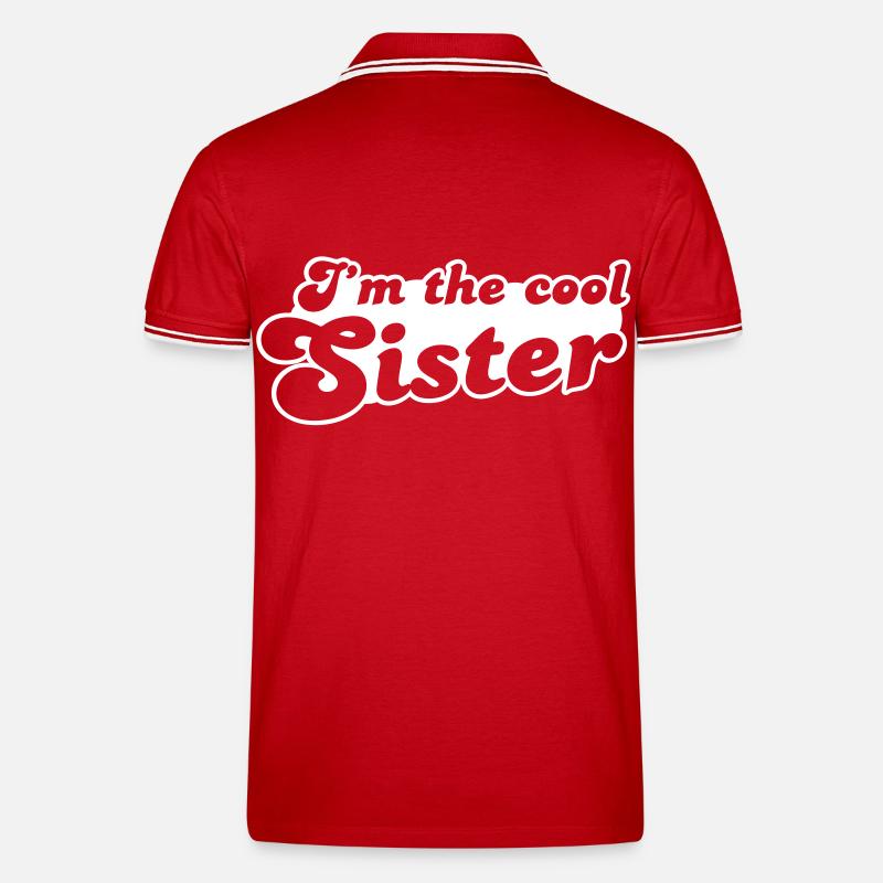 Ich bin die Schwester COOL - Männer Tipped Poloshirt - Rot/Weiß