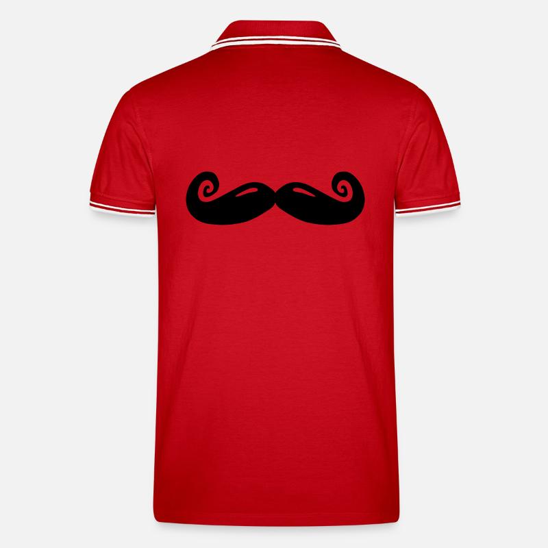 moustache - Männer Tipped Poloshirt - Rot/Weiß