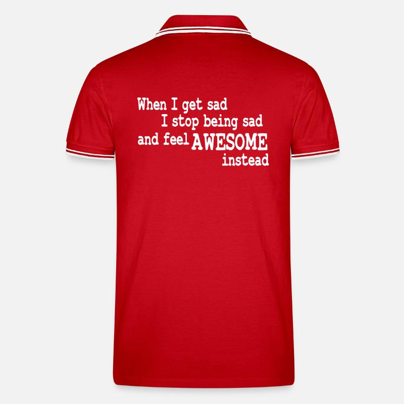 when i feel sad - Männer Tipped Poloshirt - Rot/Weiß