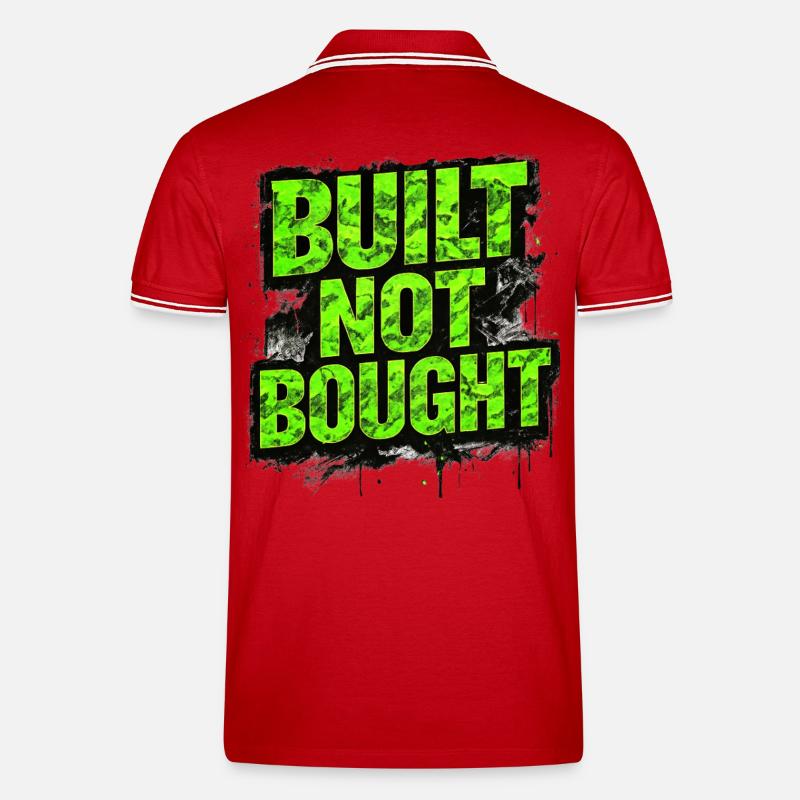 Built Not Bought Auto Tuning Statement - Männer Tipped Poloshirt - Rot/Weiß