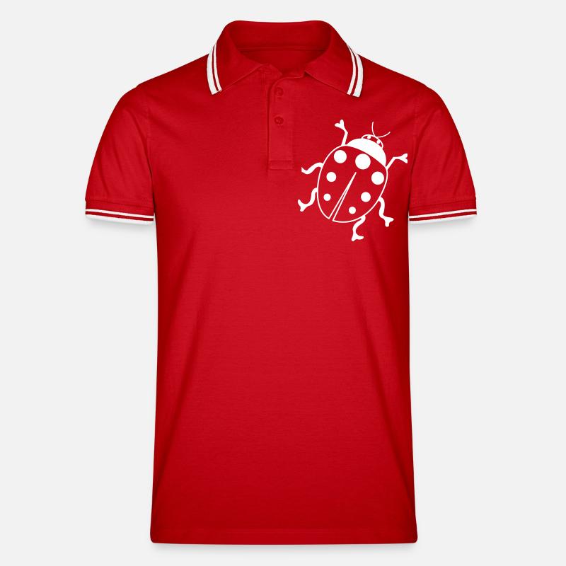 marienkäfer 01 - Männer Tipped Poloshirt - Rot/Weiß