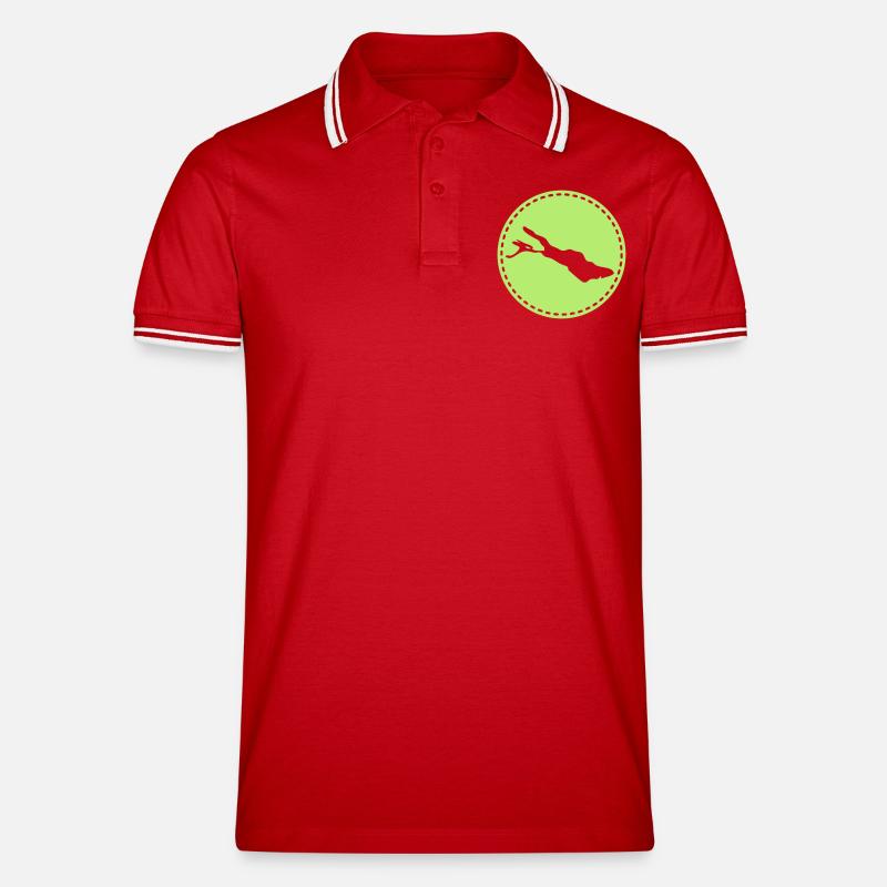 Bodensee - Männer Tipped Poloshirt - Rot/Weiß