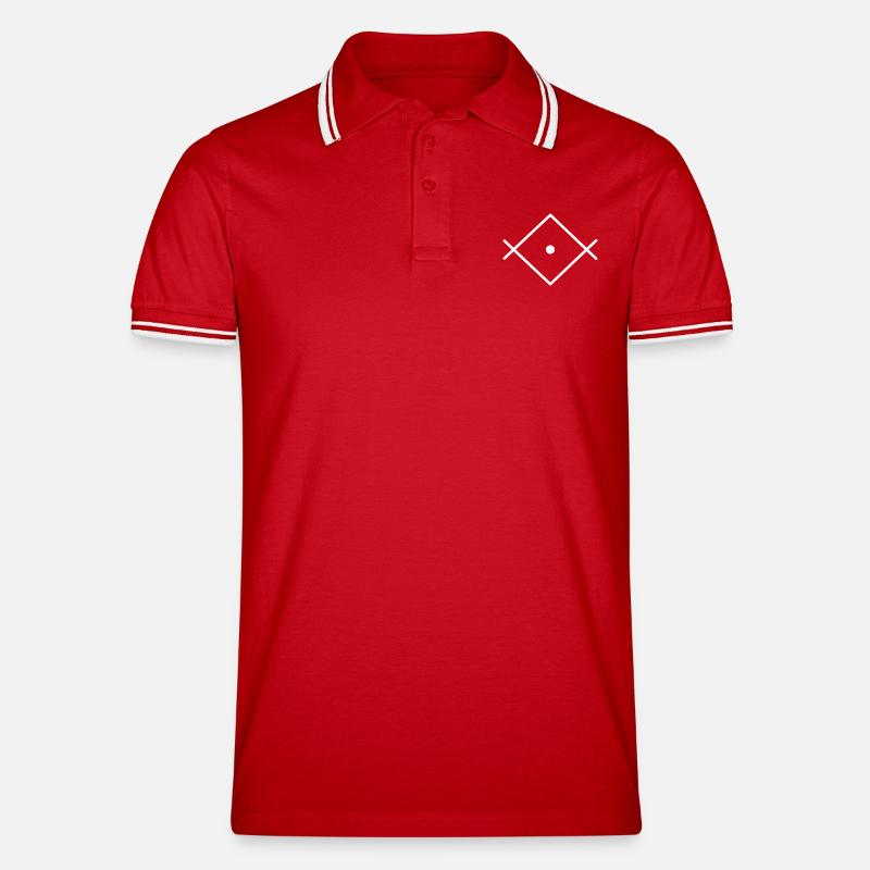 OM TAT SAT LICHTARBEITER - Männer Tipped Poloshirt - Rot/Weiß