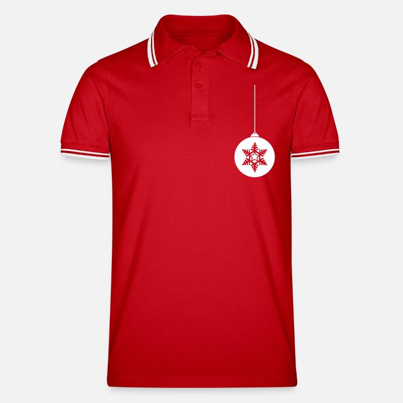 weihnachtskugel stern christmas - Männer Tipped Poloshirt - Rot/Weiß