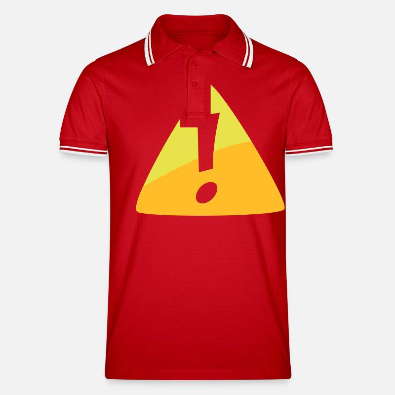 WARNING - Männer Tipped Poloshirt - Rot/Weiß