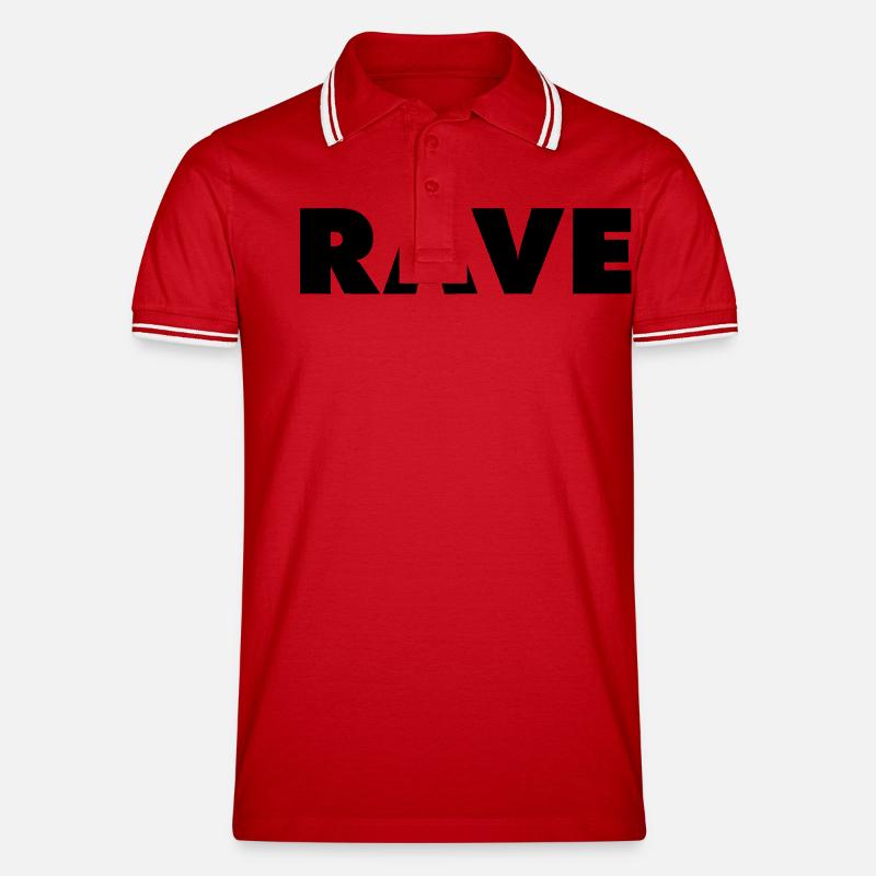 RAVE - Männer Tipped Poloshirt - Rot/Weiß