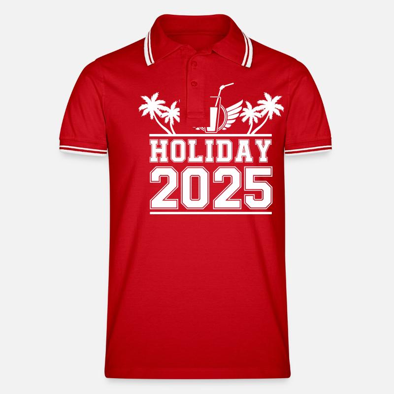 Vacances 2025 - Polo tipped Homme - rouge/blanc