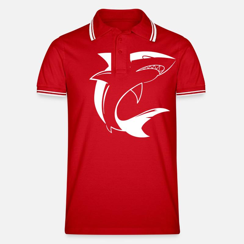 Hai Shark - Polo tipped Homme - rouge/blanc