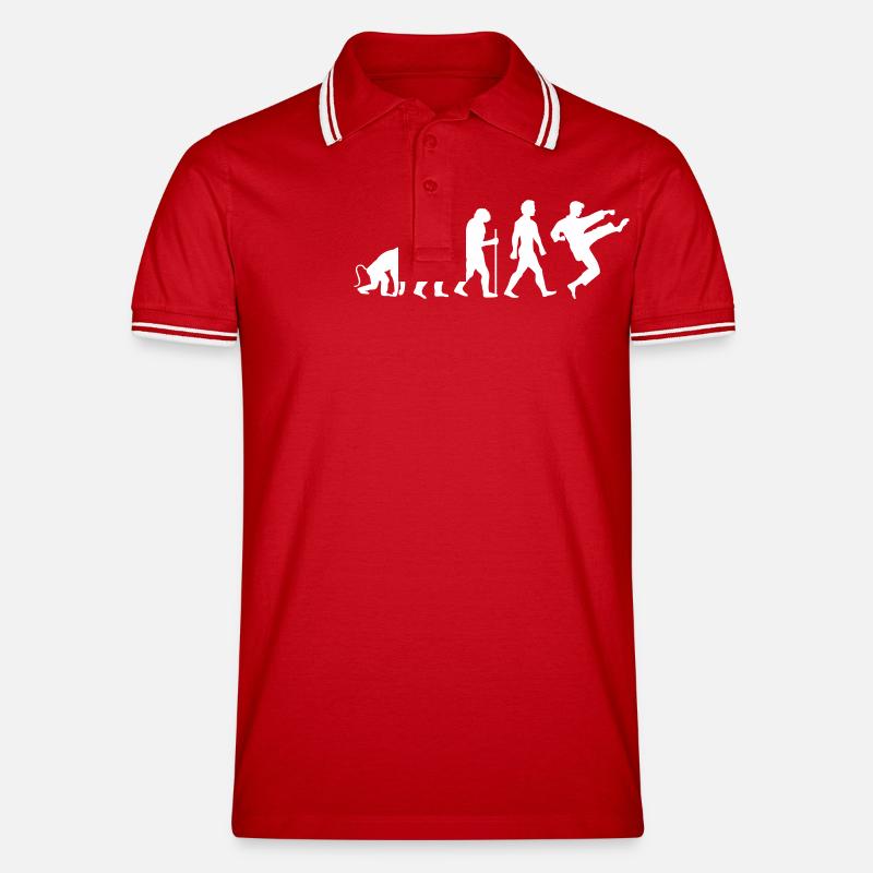 Karaté Évolution - Polo tipped Homme - rouge/blanc