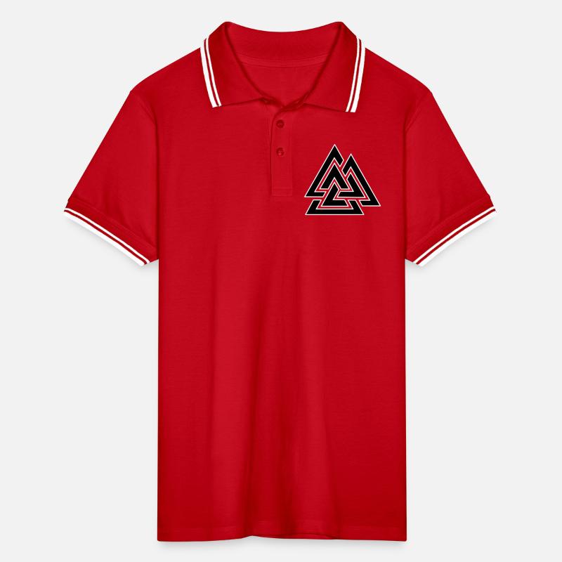 Triangular intertwined pattern Men's Tipped Polo Shirt