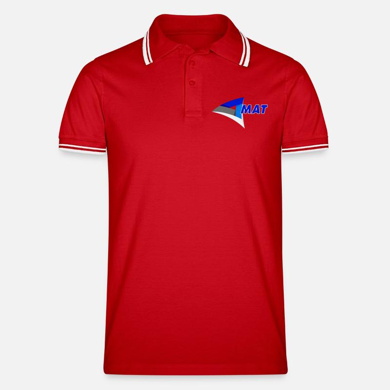 Opaco - Polo per uomo - rosso/bianco